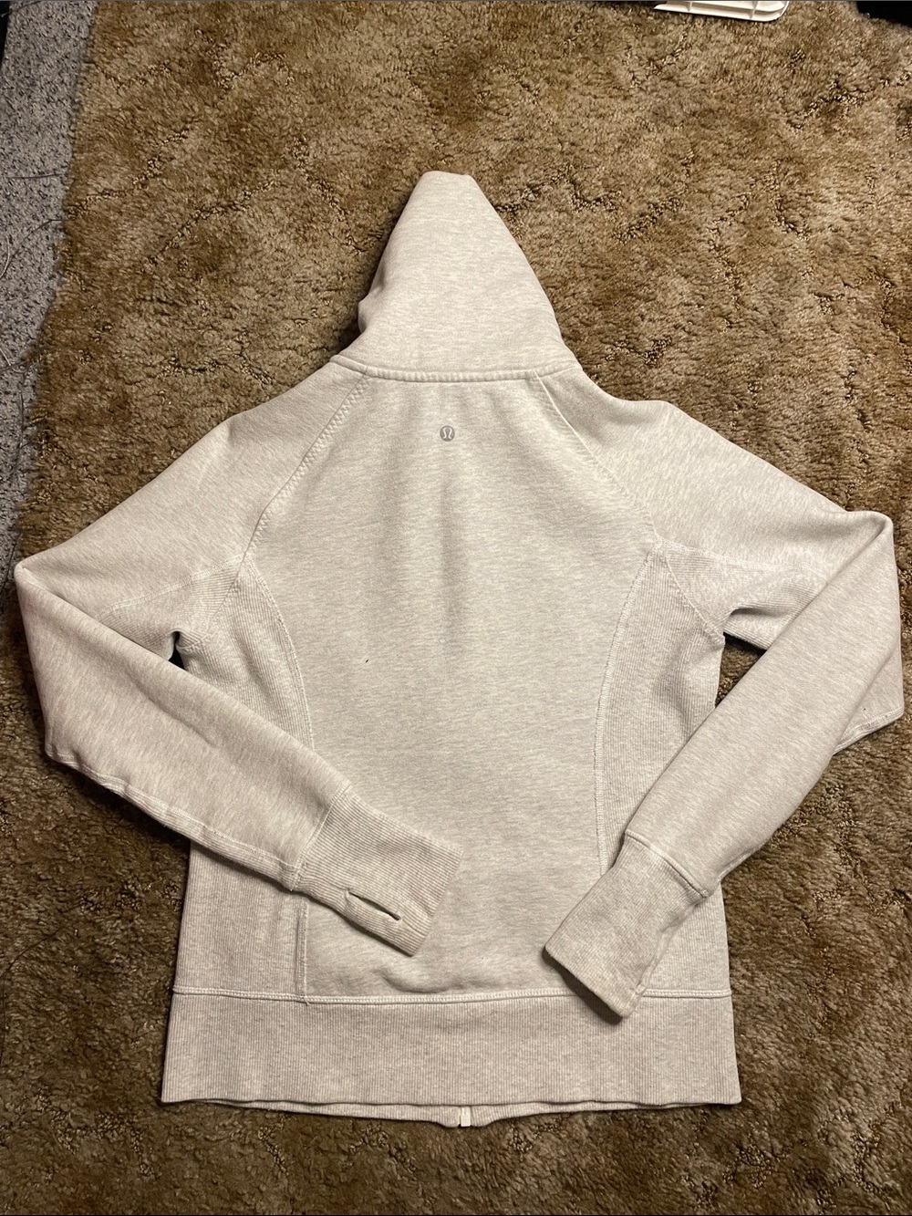 Lululemon Scuba Full Zip Hoodie Sweatshirt Heathered Light Gray Jacket Size 8 - Picture 6 of 8